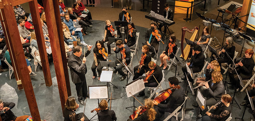 A youth orchestra performance
