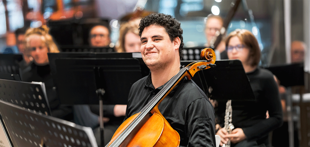 John DellaMorte with his cello