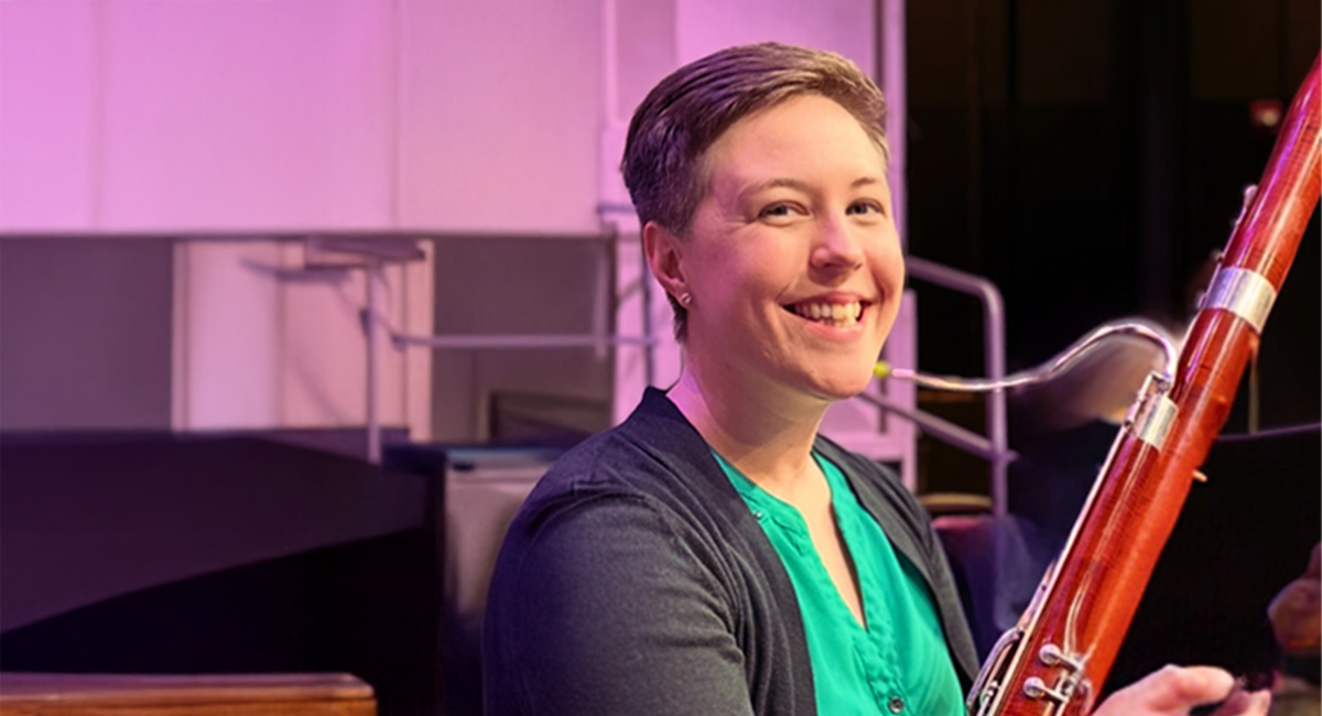 Alex Nelson with her bassoon