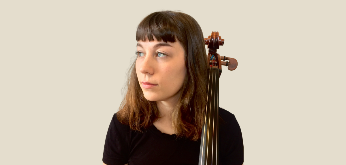 Lydia Parkington headshot with cello